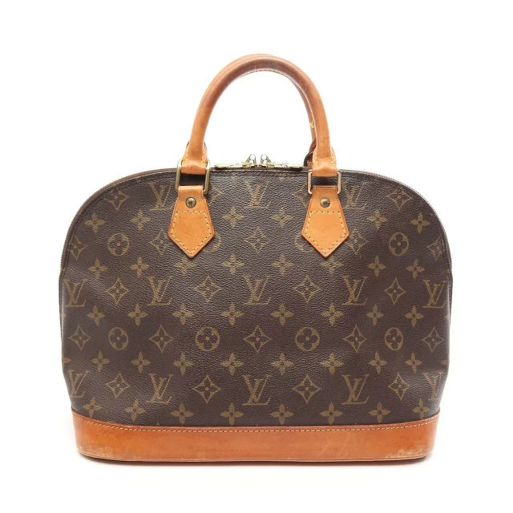 Louis Vuitton Alma Monogram Handbag Canvas Leather Brown